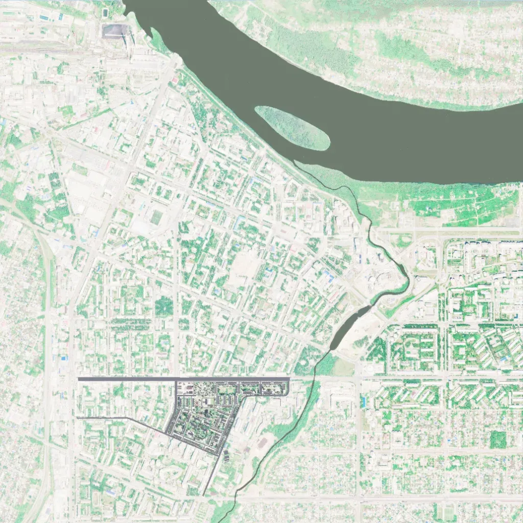 Overview map of Kemerovo