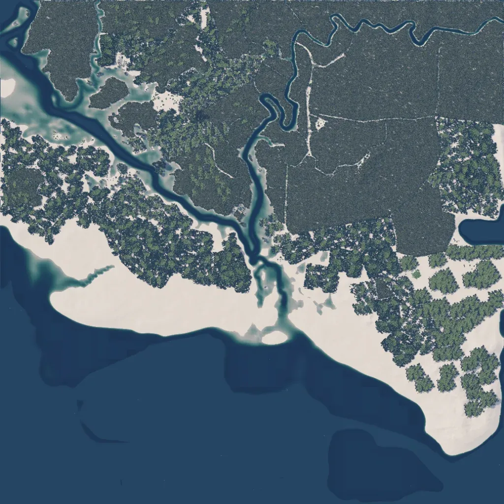 Overview map of Khevara Mushlands