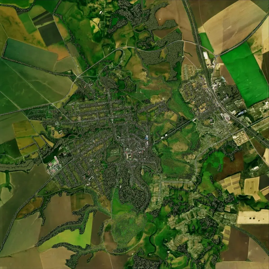 Overview map of Sudzha-Russia. Kursk