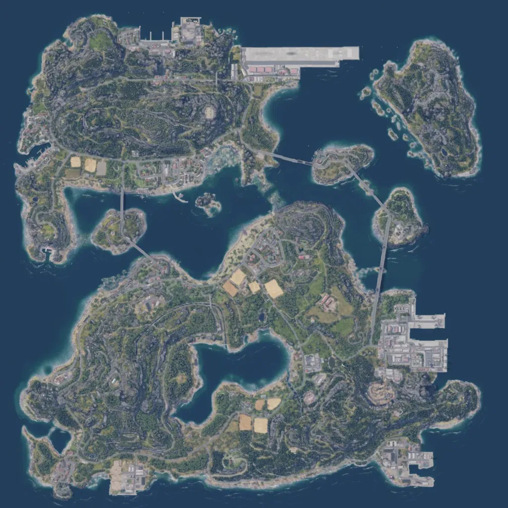 Overview map of Worthy Islands